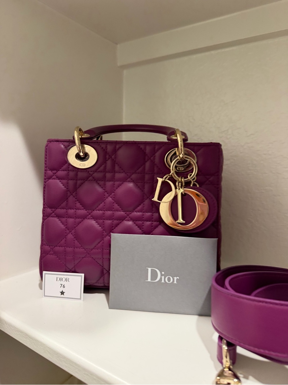 CHRISTIAN DIOR
Lambskin Cannage Small My ABCDior Lady Dior Purple